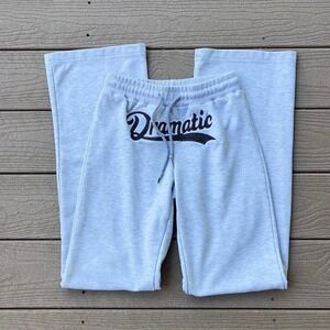 Edikted "Dramatic" Grey Flare Sweatpants Size XS Preppy Cozy